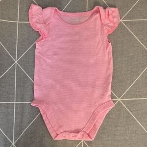 Charming Pink Striped Bodysuit for Kids